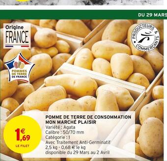 Intermarché Pomme de terre de consommation mon marché plaisir offre