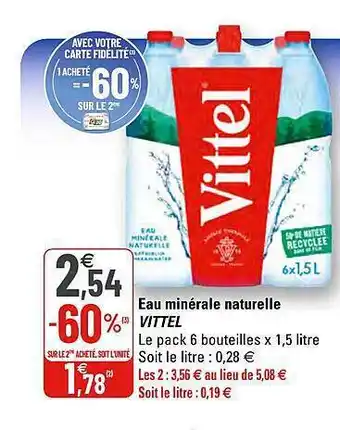 G20 Eau Minérale Naturelle Vittel offre