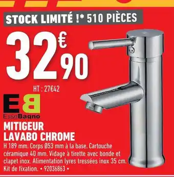 Brico Cash Mitigeur Lavabo Chromé offre
