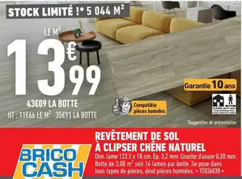 Brico Cash Revêtement De Sol à Clipser Chêne Naturel offre