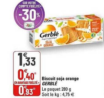 G20 Biscuit Soja Orange Gerblé offre