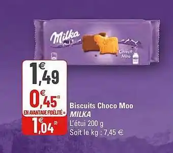 G20 Biscuits Choco Moo Milka offre
