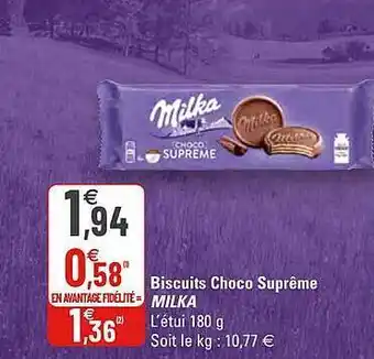G20 Biscuits Choco Suprême Milka offre