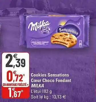 G20 Cookies Sensations Cœur Choco Fondant Milka offre