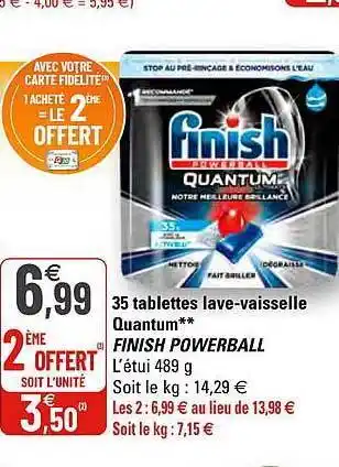 G20 35 Tablettes Lave-vaisselle Quantum Finish Powerball offre