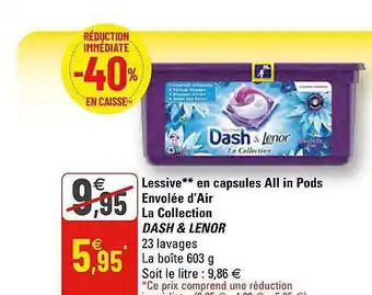 G20 Lessive En Capsules All In Pods Envolée D'air La Collection Dash & Lenor offre