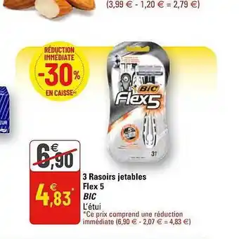 G20 3 Rasoirs Jetables Flex 5 Bic offre