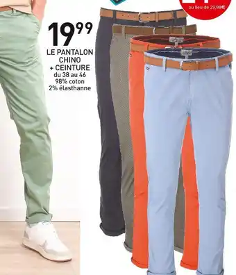 Stokomani Le pantalon chino + ceinture offre