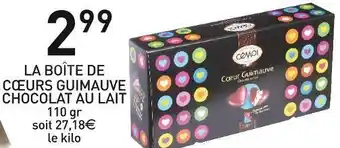 Stokomani La boîte de cœurs guimauve chocolat au lait offre