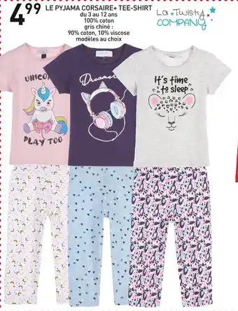 Stokomani La twisty company le pyjama corsaire+ tee-shirt offre