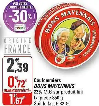 G20 Coulommiers Bons Mayennais offre
