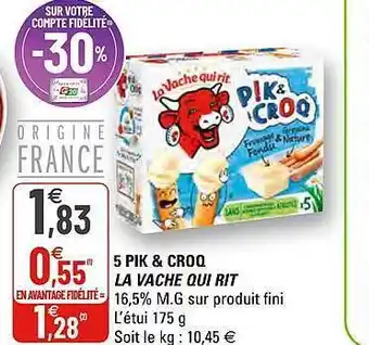 G20 5 Pik & Croq La Vache Qui Rit offre