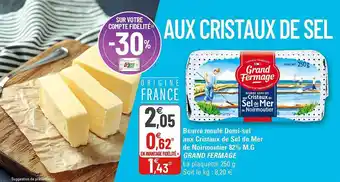 G20 Beurre Moulé Demi-sel Aux Cristaux De Sel De Mer De Noirmoutier 82% M.g. Grand Fermage offre
