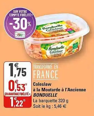 G20 Coleslaw à La Moutarde à L'ancienne Bonduelle offre