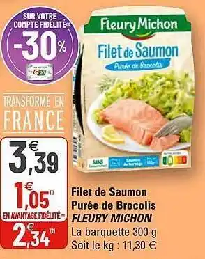 G20 Filet De Saumon Purée De Brocolis Fleury Michon offre