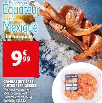 Auchan Gambas entières cuites réfrigérées offre