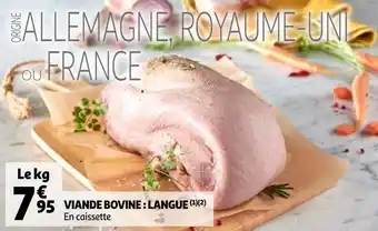 Auchan Viande bovine : langue offre