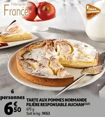 Auchan Auchan tarte aux pommes normande filière responsable offre