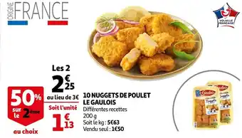 Auchan Le gaulois 10 nuggets de poulet offre