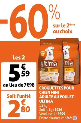 Auchan Ultima croquettes pour chien mini adulte au poulet offre