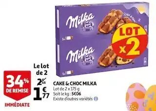 Auchan Milka cake & choc offre