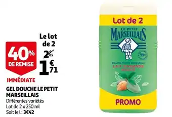 Auchan Le petit marseillais gel douche offre