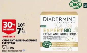 Auchan Diadermine expert bio crème anti-rides offre