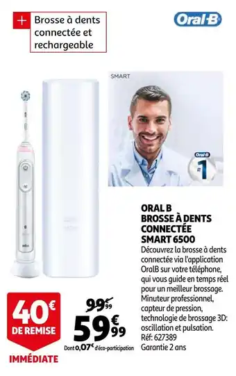 Auchan Oral-b brosse à dents connectée smart 6500 offre