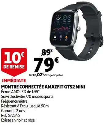 Auchan Amazfit montre connectée gts2 mini offre