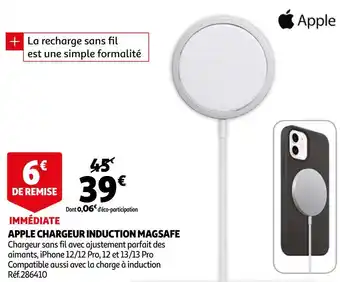 Auchan Apple chargeur induction magsafe offre