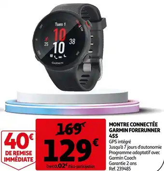 Auchan Garmin montre connectée forerunner 45s offre
