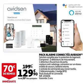 Auchan Avidsen pack alarme connectée offre