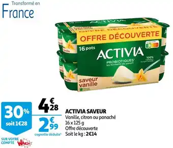 Auchan Activia activia saveur offre