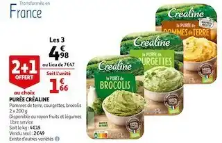 Auchan Créaline purée offre