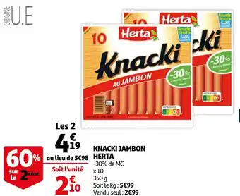 Auchan Herta knacki jambon offre
