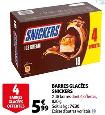 Auchan Snickers barres glacées offre