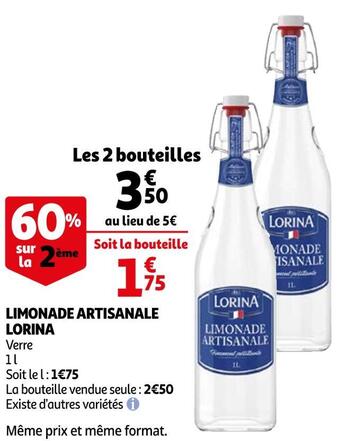 Auchan Lorina limonade artisanale offre