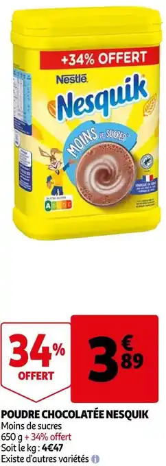 Auchan Nesquik poudre chocolatée offre