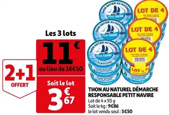 Auchan Petit navire thon au naturel démarche responsable offre