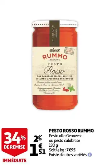 Auchan Rummo pesto rosso offre