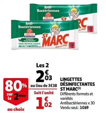 Auchan St marc lingettes désinfectantes offre