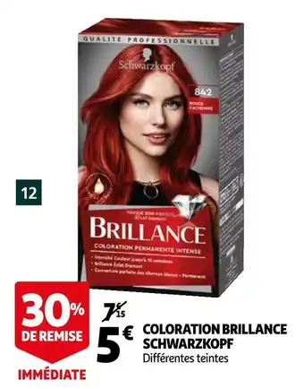 Auchan Schwarzkopf coloration brillance offre