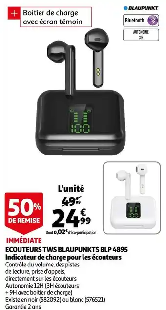Auchan Blaupunkt ecouteurs tws blp 4895 offre