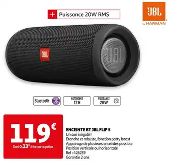 Auchan Jbl enceinte bt flip 5 offre