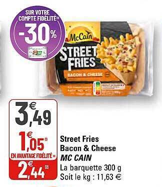 G20 Street Fries Bacon & Cheese Mc Cain offre