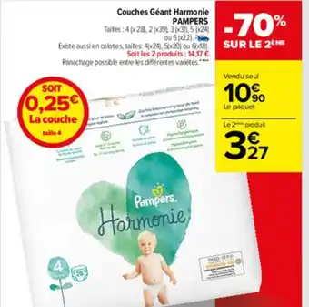 Carrefour Couches géant harmonie offre
