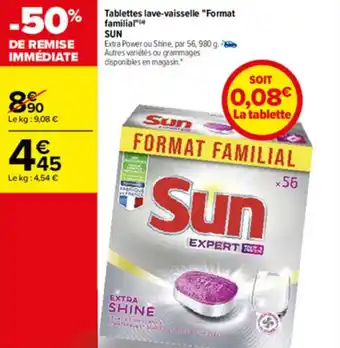 Carrefour Tablettes lave-vaisselle "format familiar" offre