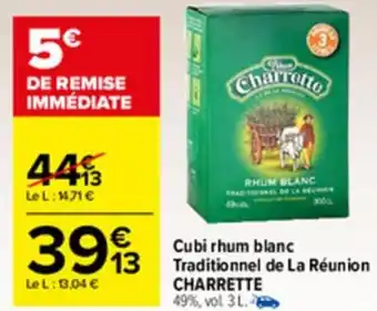 Carrefour Cubi rhum blanc traditional de la réunion offre