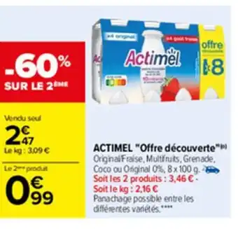 Carrefour Actimel "offre découverte offre