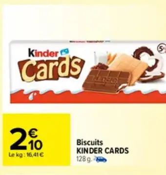 Carrefour Biscuits kinder cards offre